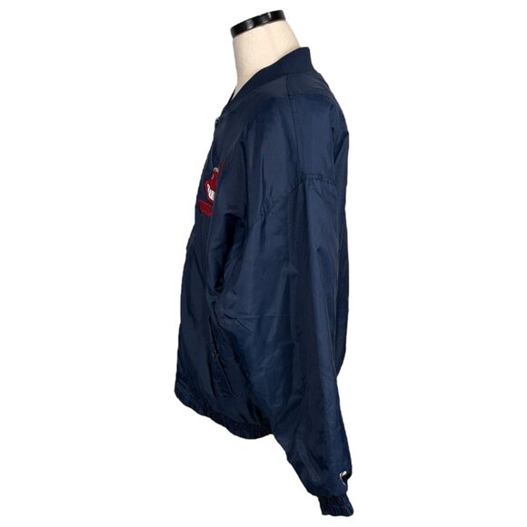 Vintage Pro Player Cleveland Indians Reversible Baseball Jacket Navy Blue Red L - Picture 13 of 14